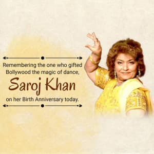 Saroj Khan Birth Anniversary marketing poster