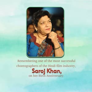 Saroj Khan Birth Anniversary graphic