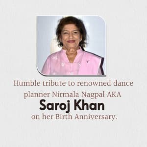 Saroj Khan Birth Anniversary creative image