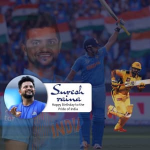 Suresh Raina Birthday Facebook Poster