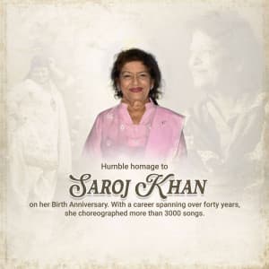 Saroj Khan Birth Anniversary Instagram Post