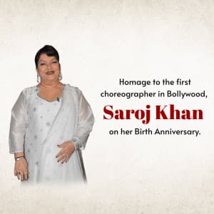 Saroj Khan Birth Anniversary poster Maker
