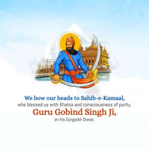 Guru Gobind Singh Gurgaddi Diwas graphic
