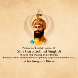 Guru Gobind Singh Gurgaddi Diwas marketing flyer