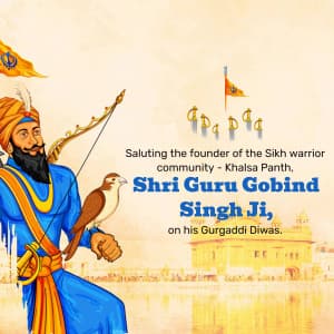 Guru Gobind Singh Gurgaddi Diwas creative image
