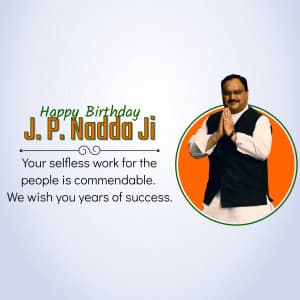 J. P. Nadda Birthday Facebook Poster