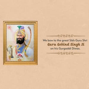 Guru Gobind Singh Gurgaddi Diwas Facebook Poster