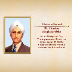 Kartar Singh Sarabha  Martyrdom Day Instagram Post