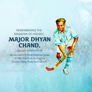 Major Dhyan Chand Punyatithi whatsapp status poster