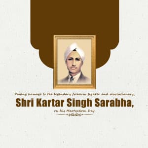 Kartar Singh Sarabha  Martyrdom Day poster Maker