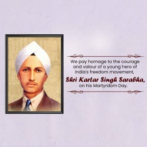 Kartar Singh Sarabha  Martyrdom Day illustration