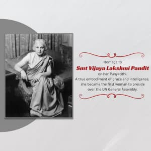 Vijaya Lakshmi Pandit Punyatithi creative image