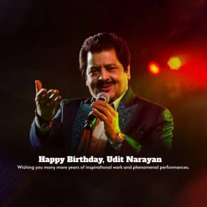 Udit Narayan Birthday creative image