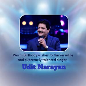 Udit Narayan Birthday whatsapp status poster