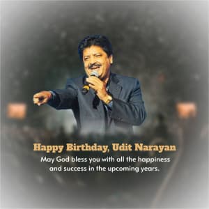 Udit Narayan Birthday Facebook Poster