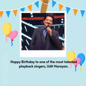 Udit Narayan Birthday poster Maker