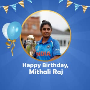 Mithali Raj Birthday marketing poster