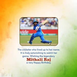 Mithali Raj Birthday whatsapp status poster