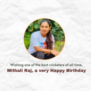 Mithali Raj Birthday Facebook Poster