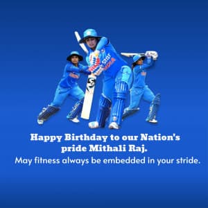 Mithali Raj Birthday event advertisement