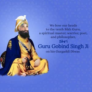 Guru Gobind Singh Gurgaddi Diwas event advertisement