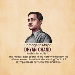Major Dhyan Chand Punyatithi poster Maker