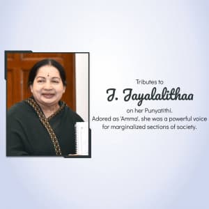 J. Jayalalithaa Punyatithi graphic