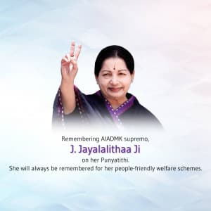 J. Jayalalithaa Punyatithi marketing flyer