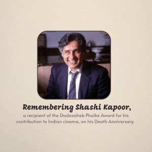 Shashi Kapoor Punyatithi marketing flyer