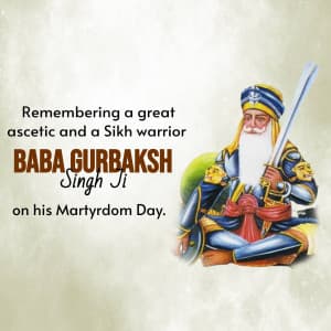 Baba Gurbaksh Singh Martyrdom Day whatsapp status poster