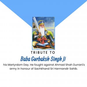 Baba Gurbaksh Singh Martyrdom Day marketing flyer