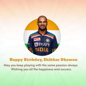 Shikhar Dhawan birthday event advertisement