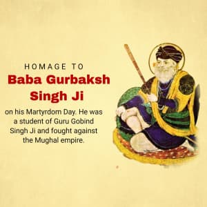 Baba Gurbaksh Singh Martyrdom Day Facebook Poster