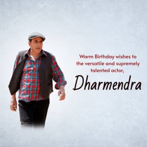 Dharmendra birthday marketing flyer