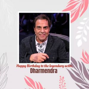 Dharmendra birthday whatsapp status poster