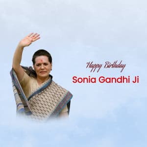 Sonia Gandhi  Birthday marketing flyer