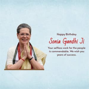 Sonia Gandhi  Birthday creative image