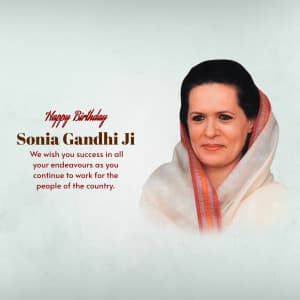 Sonia Gandhi  Birthday whatsapp status poster