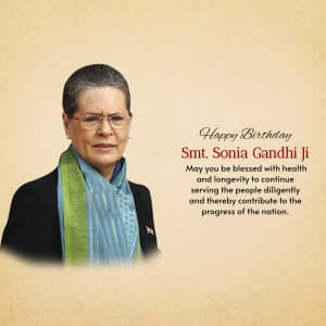 Sonia Gandhi  Birthday Facebook Poster