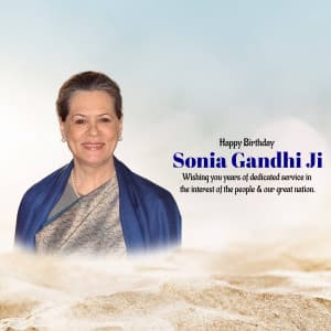Sonia Gandhi  Birthday poster Maker