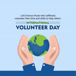 International Volunteer Day marketing flyer