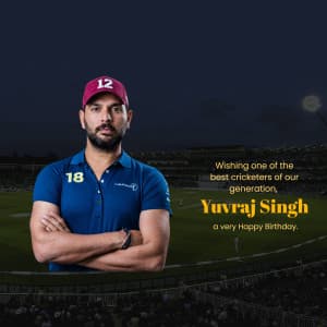Yuvraj Singh Birthday marketing poster