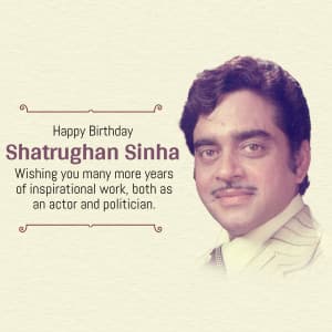 Shatrughan Sinha Birthday whatsapp status poster