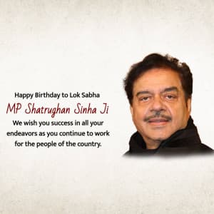 Shatrughan Sinha Birthday event advertisement