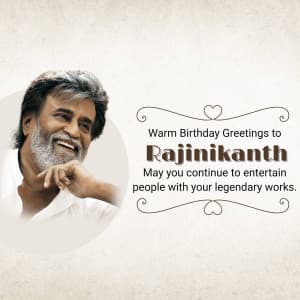 Rajinikanth Birthday whatsapp status poster