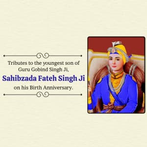 Sahibzada Fateh Singh Birth Anniversary creative image