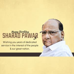 Sharad Pawar Birthday whatsapp status poster