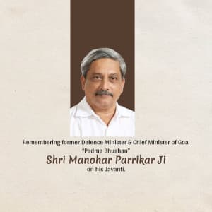 Manohar Parrikar Jayanti advertisement banner