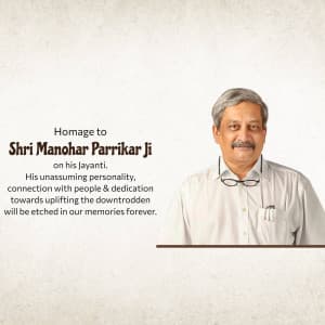 Manohar Parrikar Jayanti ad post