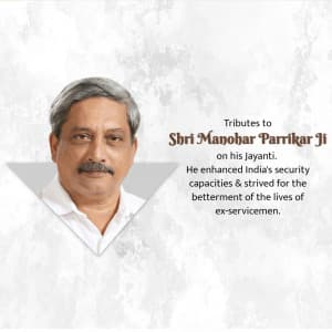 Manohar Parrikar Jayanti marketing poster